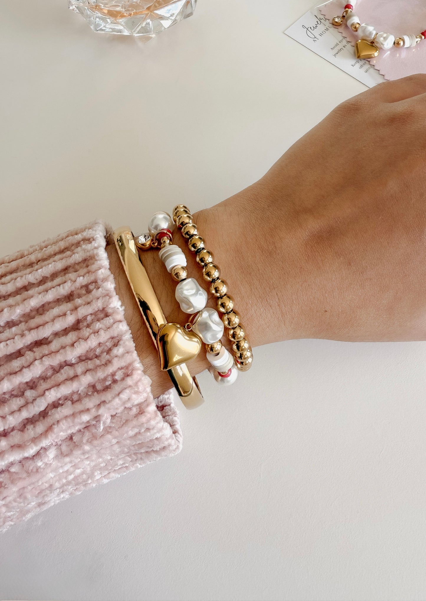 Pulsera de cuentas con corazón