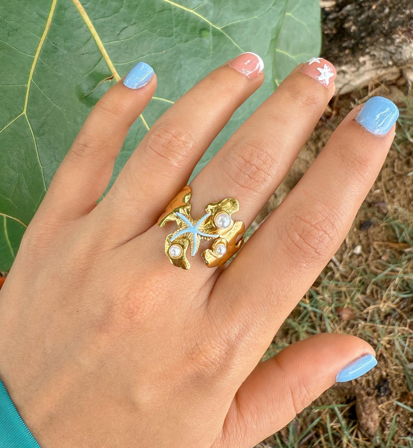 Estrella de mar y perlas