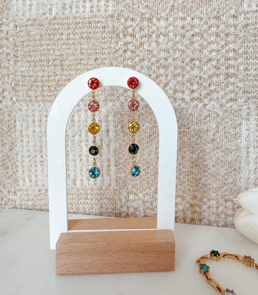 Pantallas largas con diamantes de colores