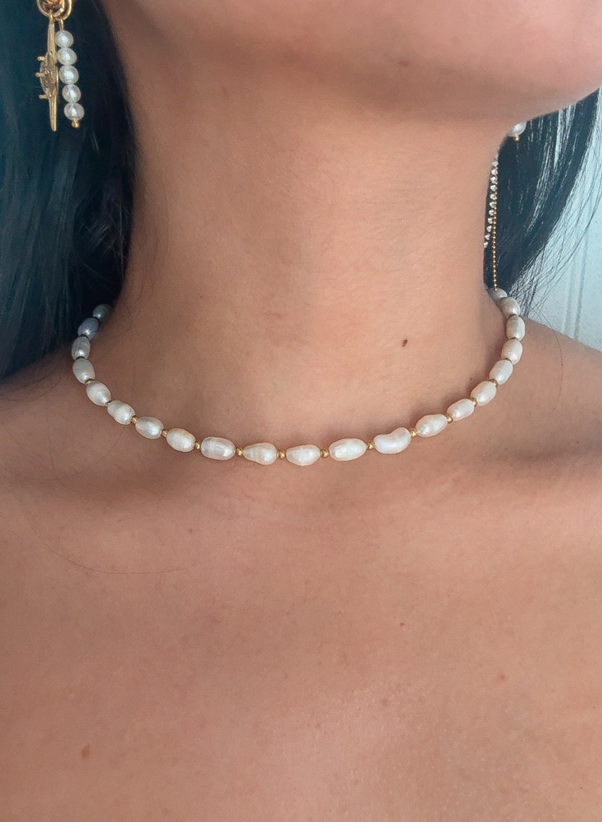 Collar Rosalinda - de perlas de agua dulce