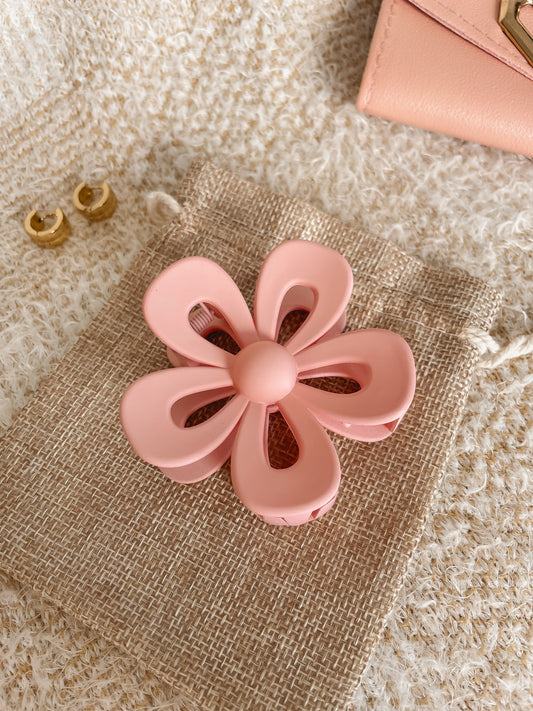 Pink Flower hair clip