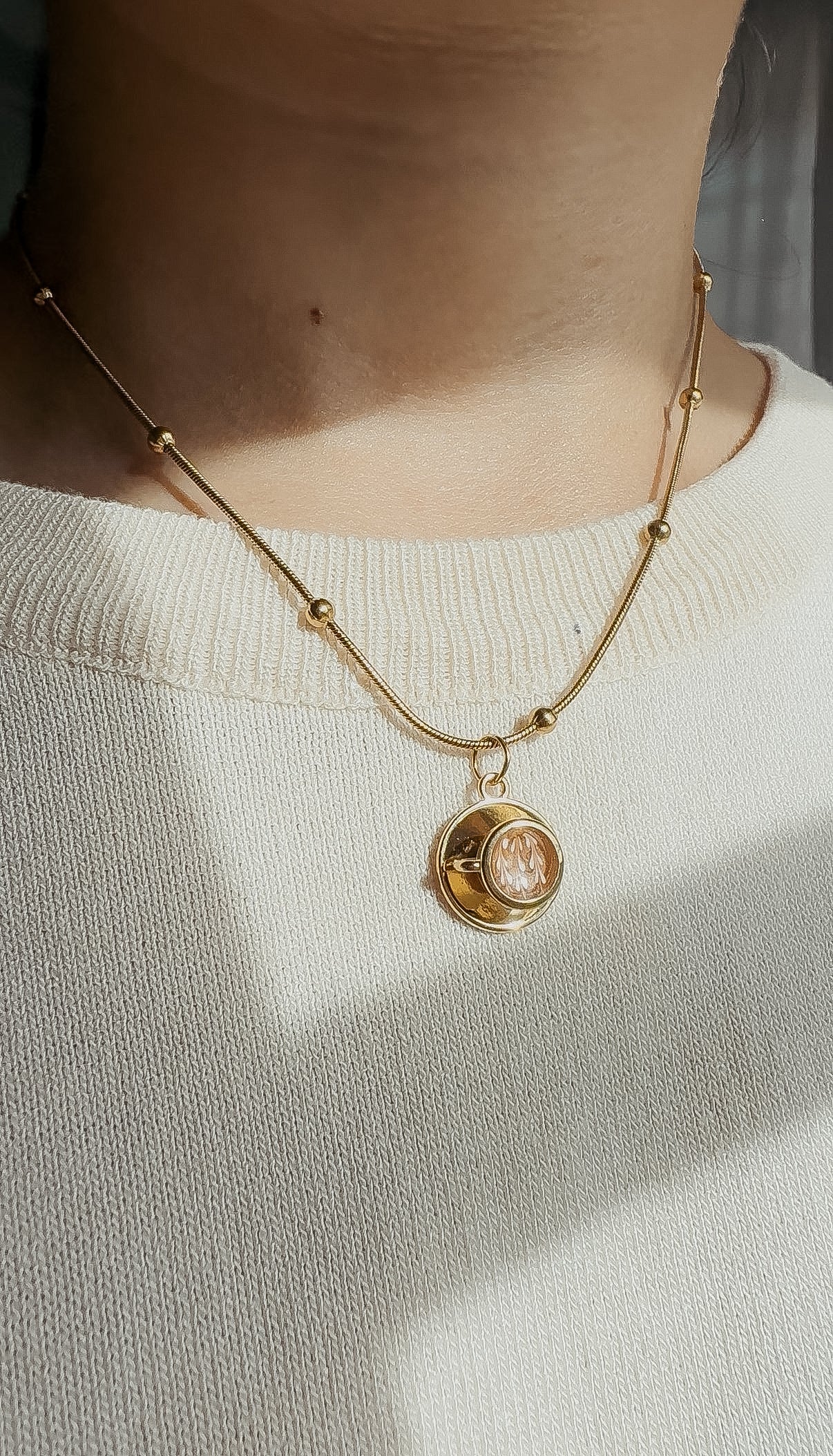 Collar de taza de café de acero inoxidable