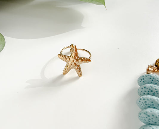 Sortija de estrellas de mar | Sortijas acero inoxidable ajustable
