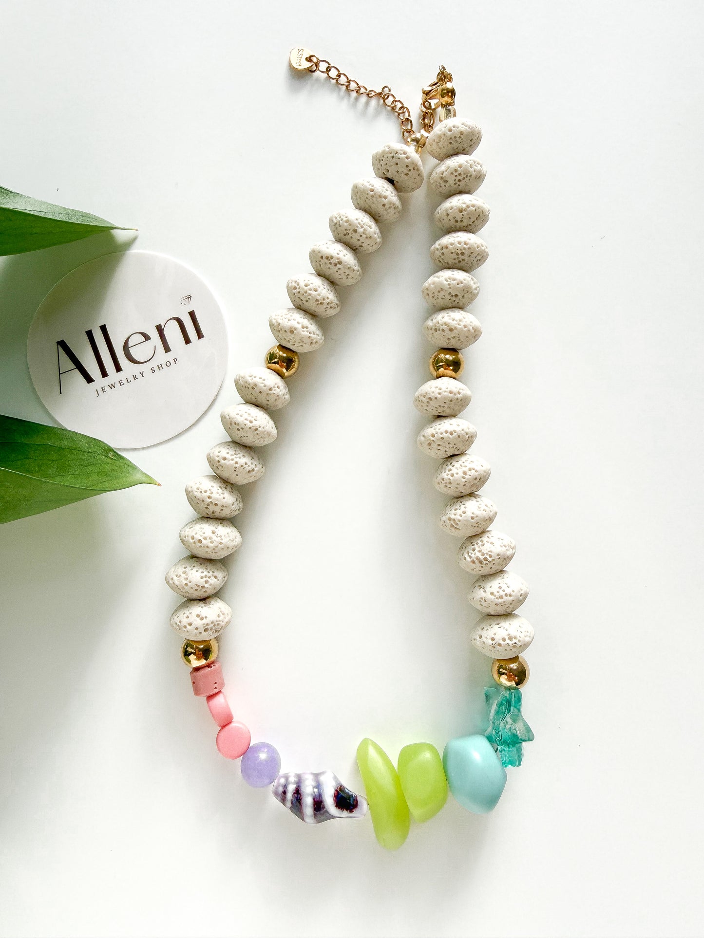Collar Artesanal con Cuentas de colores Inspirado en el Mar | Acero Inoxidable