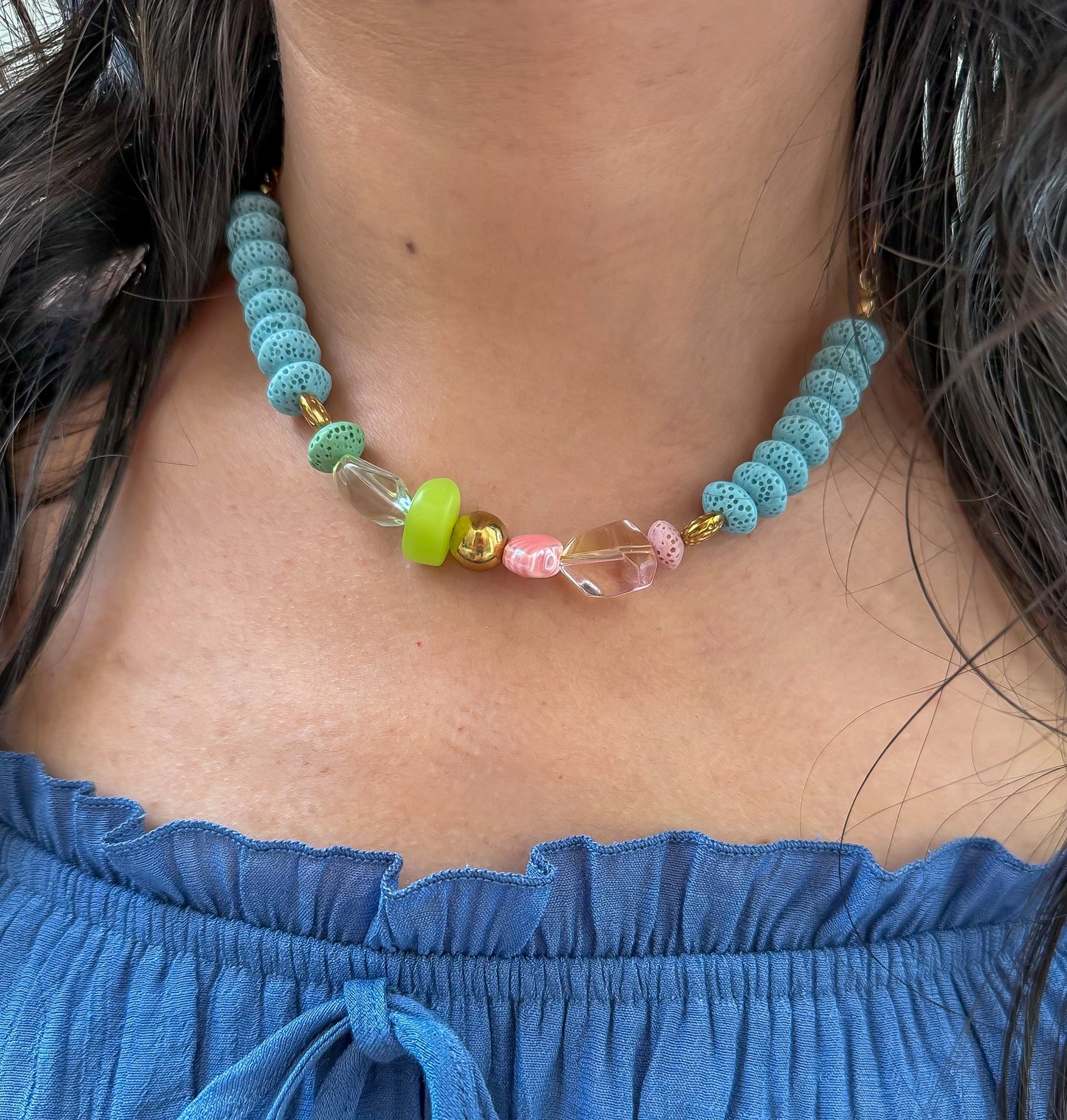 Collar Artesanal | Collares conchas de inoxidable para verano