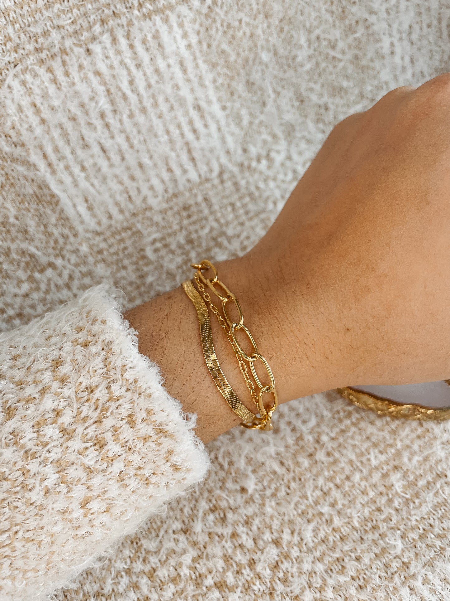 Gold triple bracelet