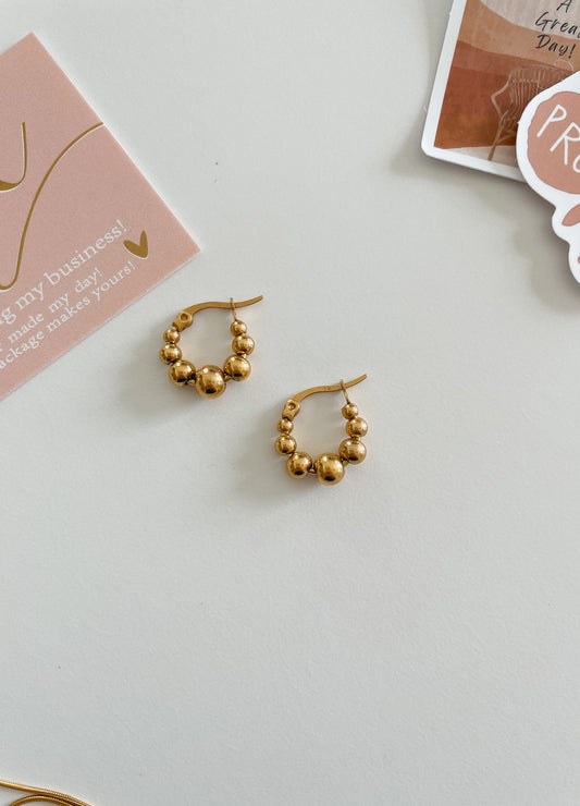 Gold bead earrings