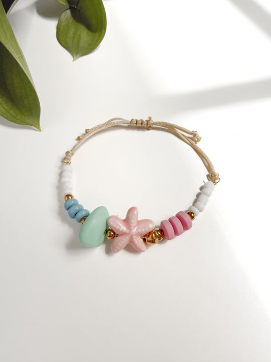 Pulsera ajustable con estrella de mar Hecha a mano